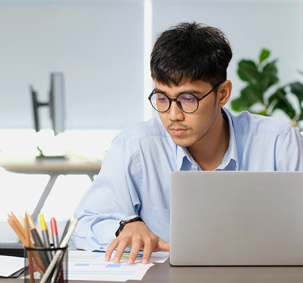 man using computer